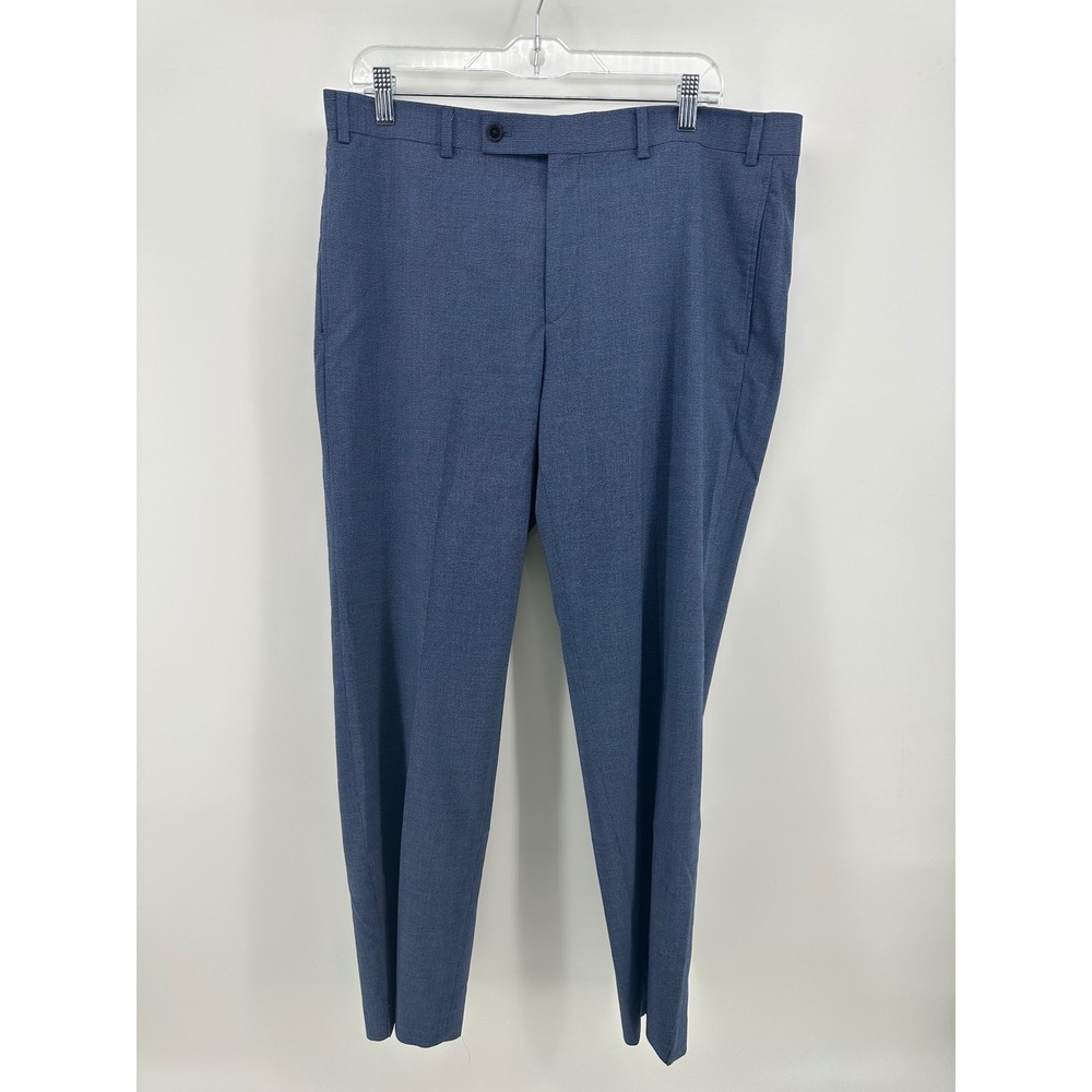 Lauren Ralph Lauren Mens Blue Micro Pattern Stretch Dress Pants 36W x 30L